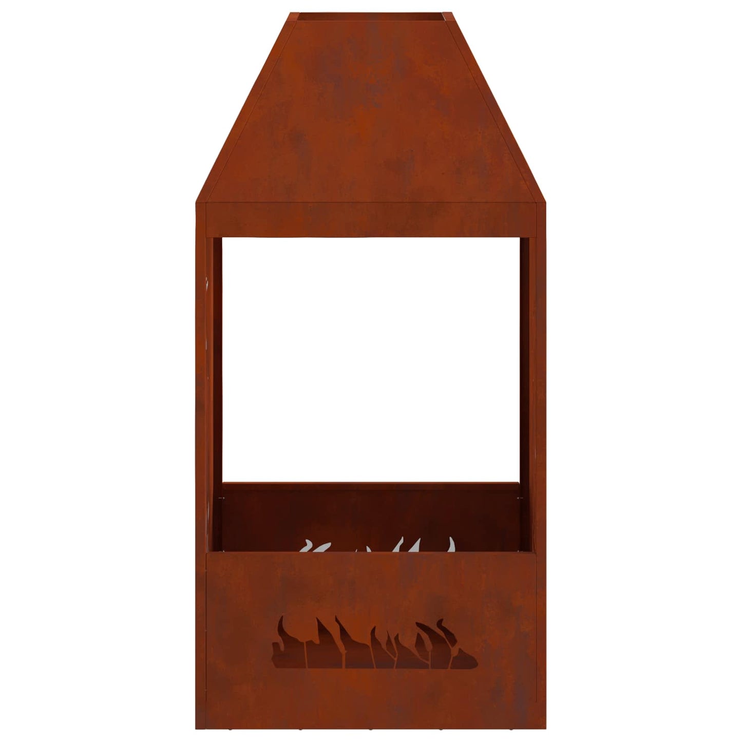 vidaXL Fire Pit Brown 50 x 50 x 100 cm Weather Steel