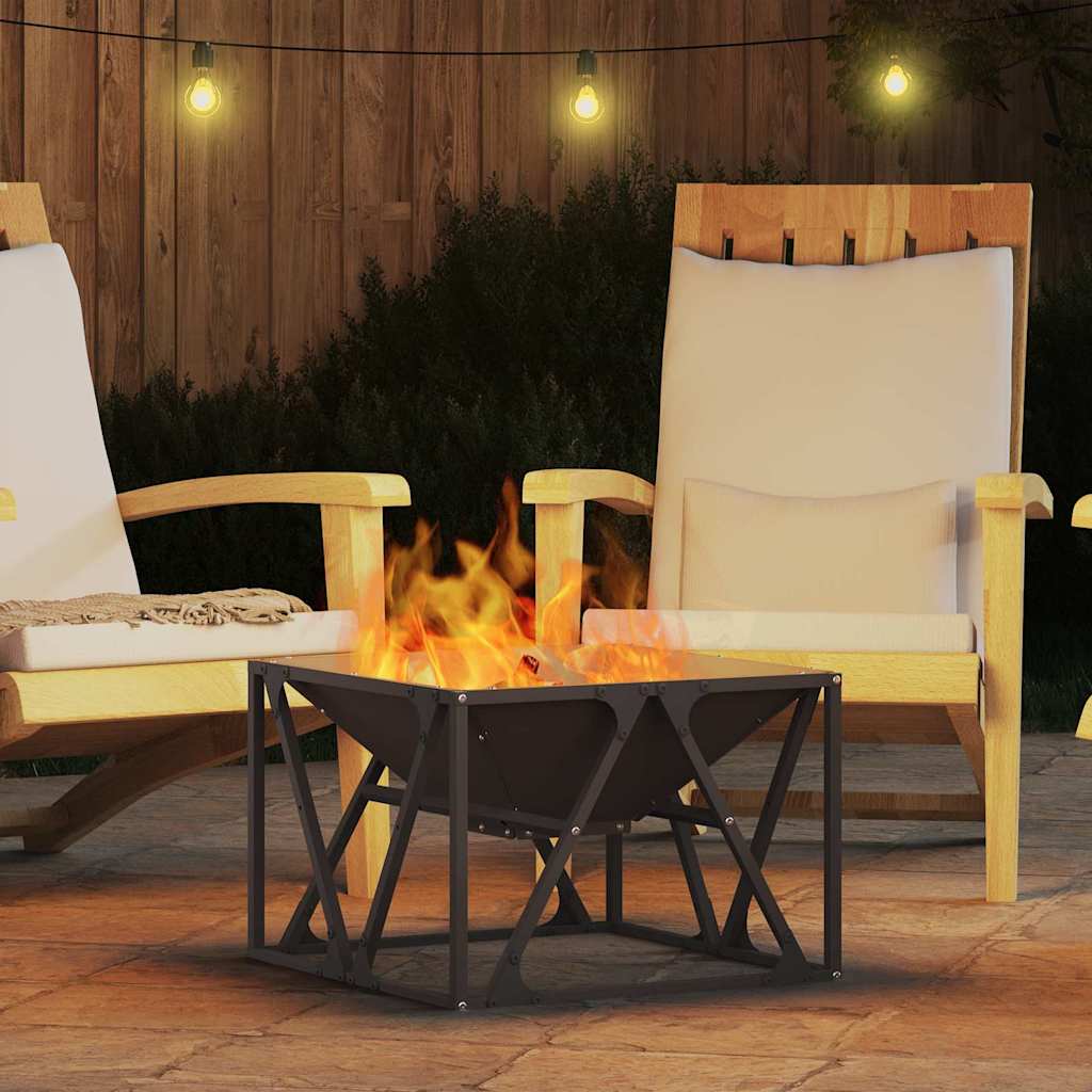 vidaXL Fire Pit Black 50 x 50 x 35 cm Cold-rolled steel