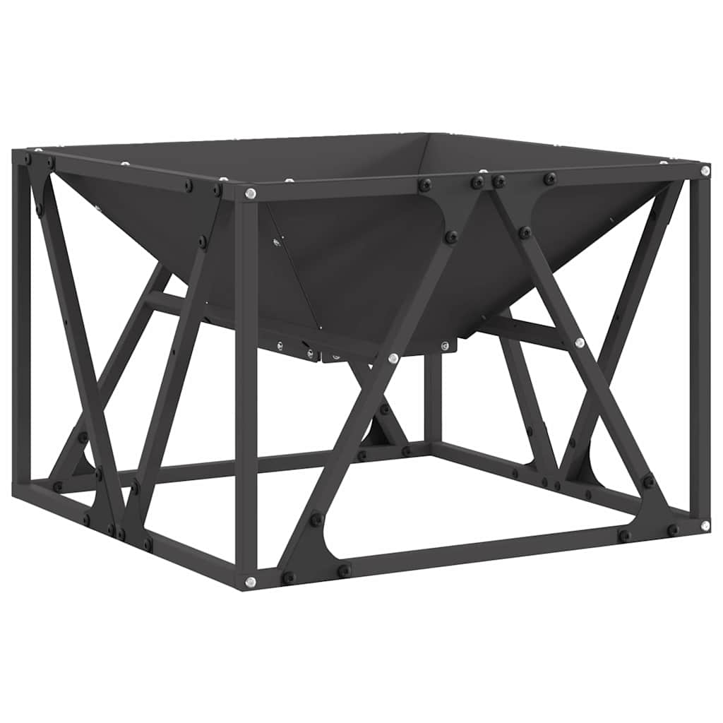 vidaXL Fire Pit Black 50 x 50 x 35 cm Cold-rolled steel