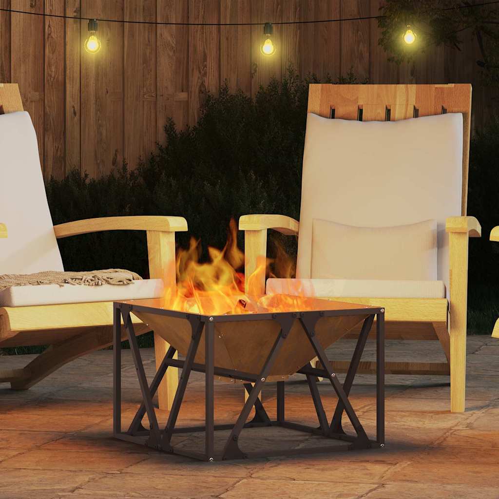 vidaXL Fire Pit Brown 50 x 50 x 35 cm Weathering steel
