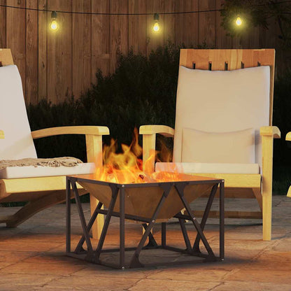 vidaXL Fire Pit Brown 50 x 50 x 35 cm Weathering steel