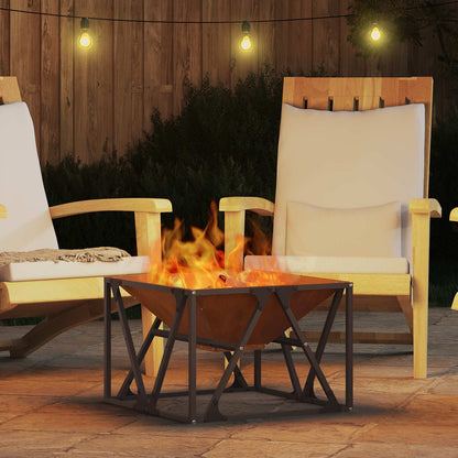 vidaXL Fire Pit Brown 50 x 50 x 35 cm Weathering Steel