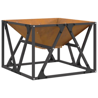vidaXL Fire Pit Brown 50 x 50 x 35 cm Weathering steel