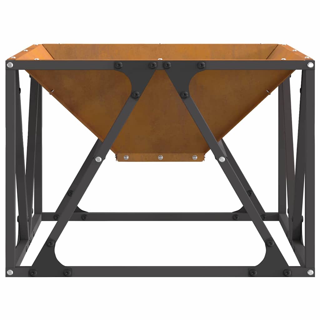 vidaXL Fire Pit Brown 50 x 50 x 35 cm Weathering steel