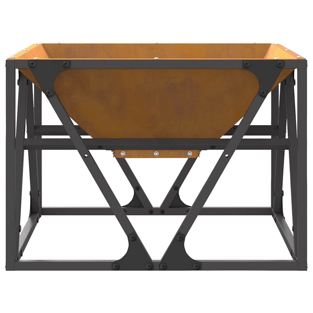 vidaXL Fire Pit Brown 50 x 50 x 35 cm Weathering steel