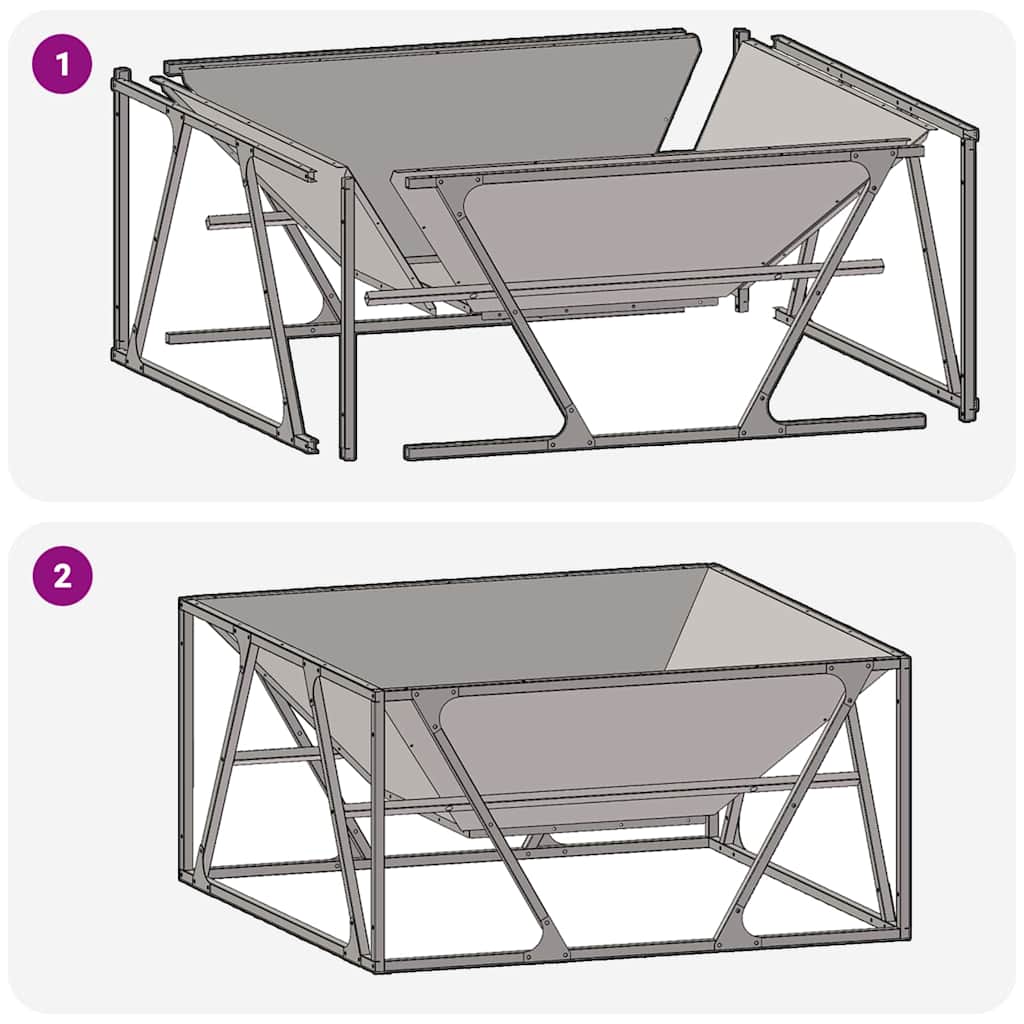 vidaXL Fire Pit Black 80 x 80 x 40 cm Cold-rolled steel