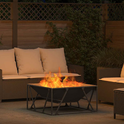 vidaXL Fire Pit Black 80 x 80 x 40 cm Cold-rolled steel