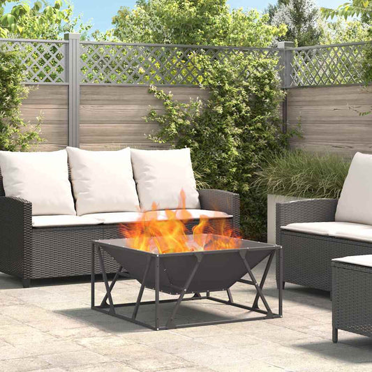 vidaXL Fire Pit Black 80 x 80 x 40 cm Cold-rolled steel