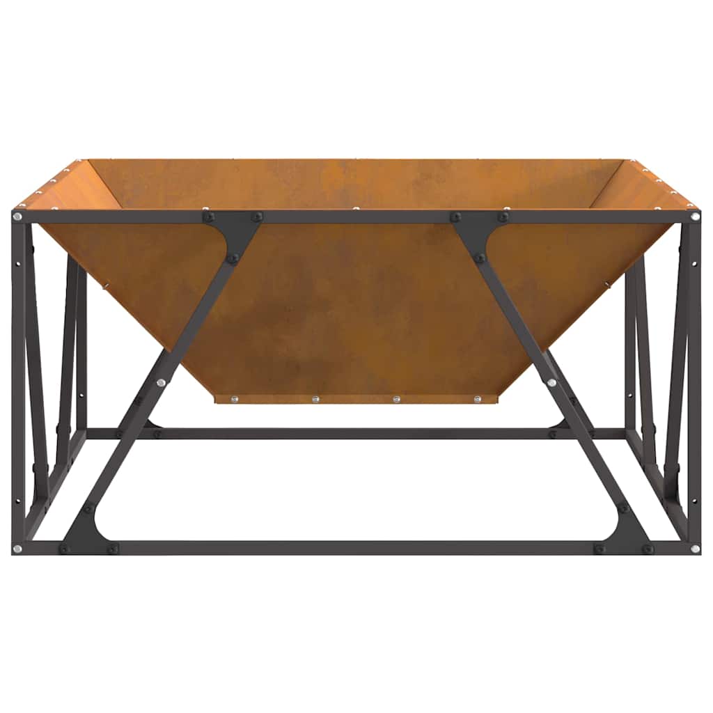 vidaXL Fire Pit Brown 80 x 80 x 40 cm Weathering steel