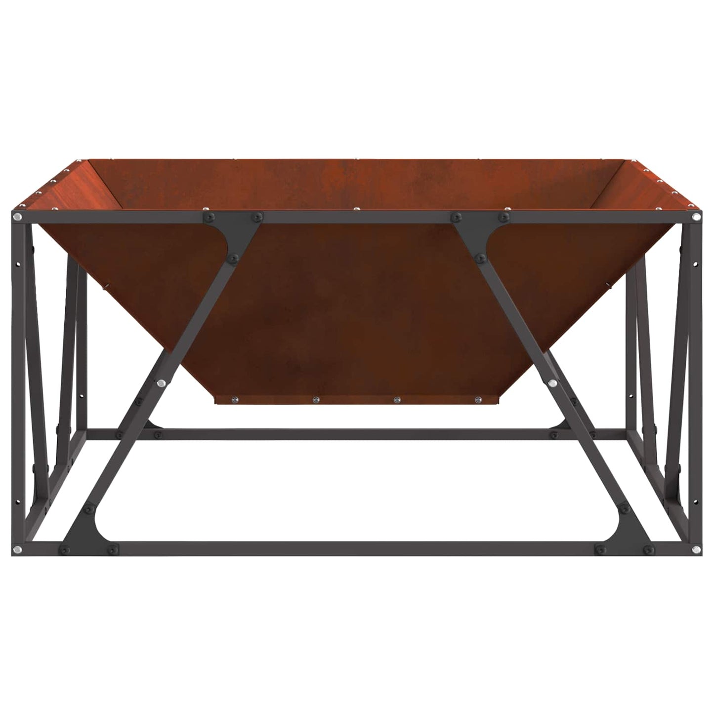 vidaXL Fire Pit Brown 80 x 80 x 40 cm Weathering Steel