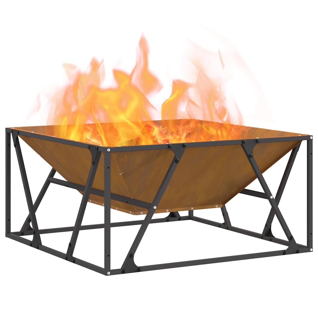 vidaXL Fire Pit Brown 80 x 80 x 40 cm Weathering steel