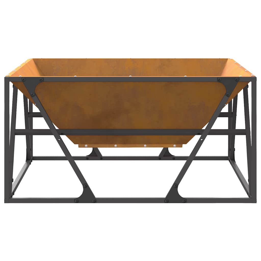 vidaXL Fire Pit Brown 80 x 80 x 40 cm Weathering steel