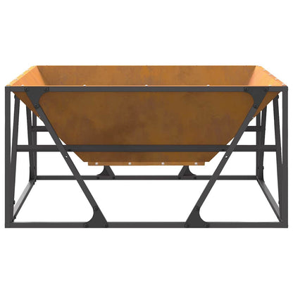 vidaXL Fire Pit Brown 80 x 80 x 40 cm Weathering steel