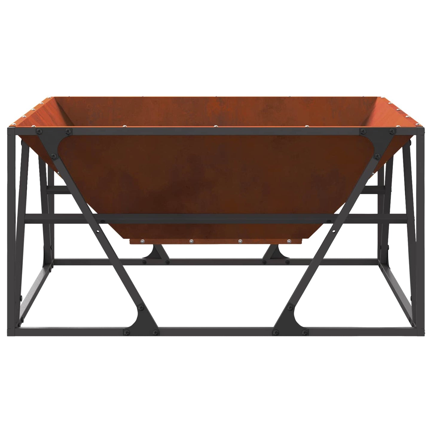 vidaXL Fire Pit Brown 80 x 80 x 40 cm Weathering Steel