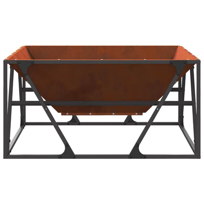 vidaXL Fire Pit Brown 80 x 80 x 40 cm Weathering Steel