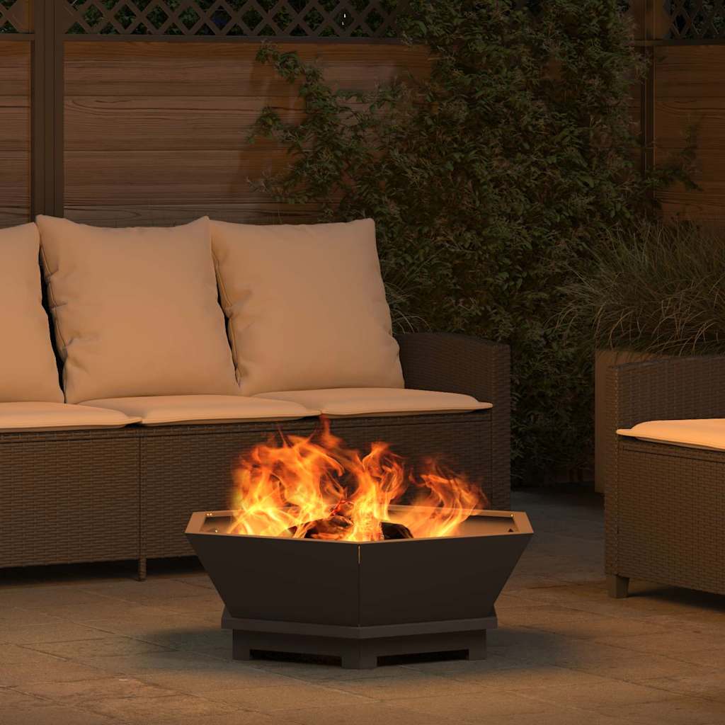 vidaXL Fire Pit Black 75 x 75 x 28 cm Cold-rolled steel