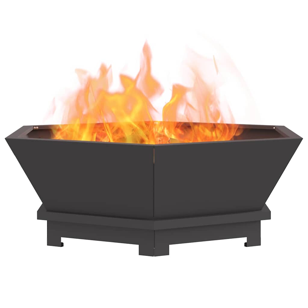 vidaXL Fire Pit Black 75 x 75 x 28 cm Cold-rolled steel