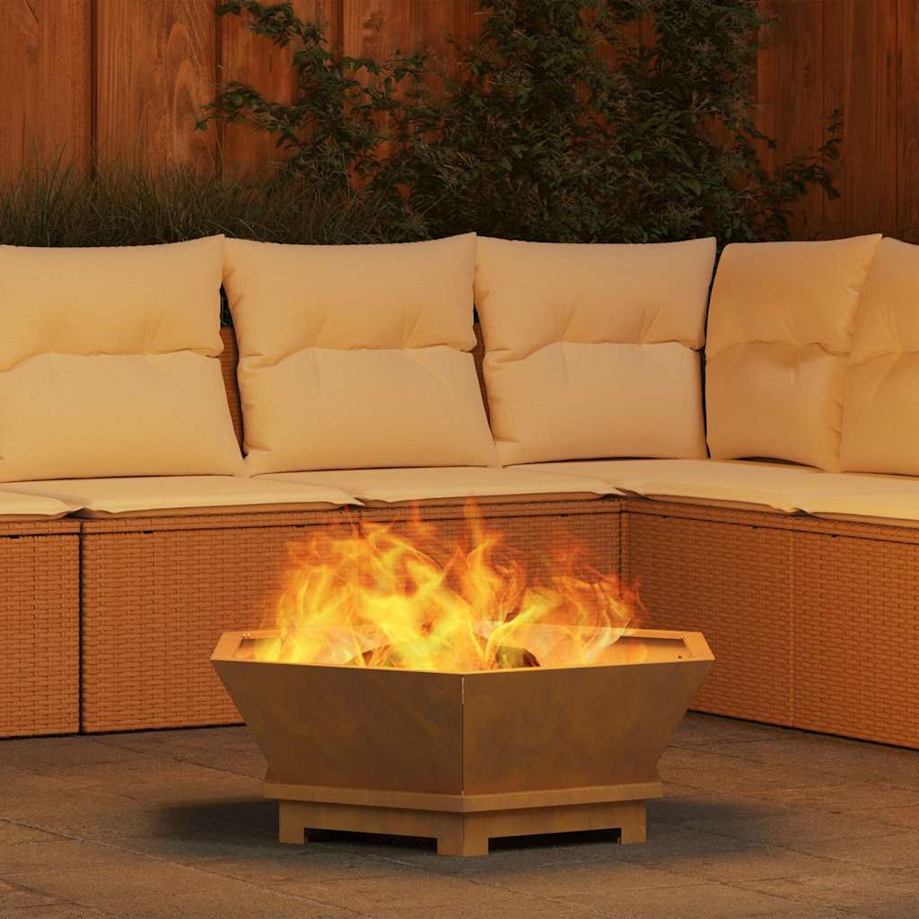 vidaXL Fire Pit Brown 75 x 75 x 28 cm Weathering steel