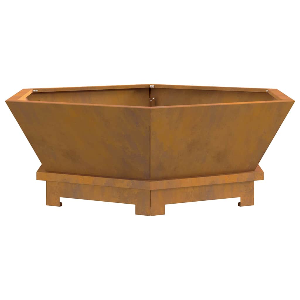 vidaXL Fire Pit Brown 75 x 75 x 28 cm Weathering steel