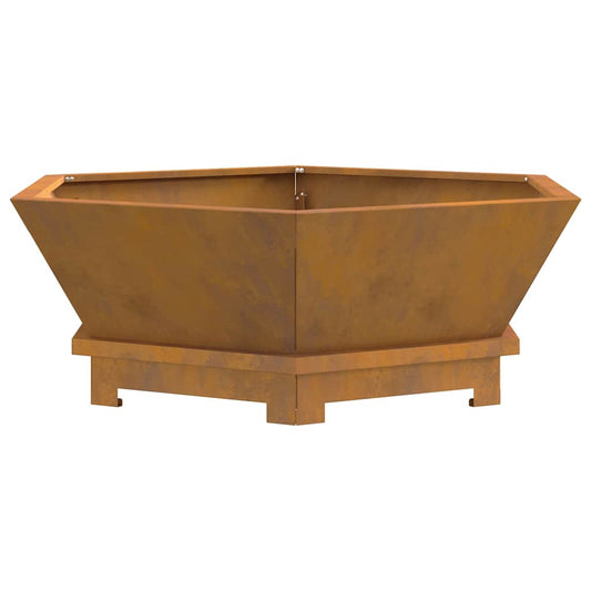 vidaXL Fire Pit Brown 75 x 75 x 28 cm Weathering steel