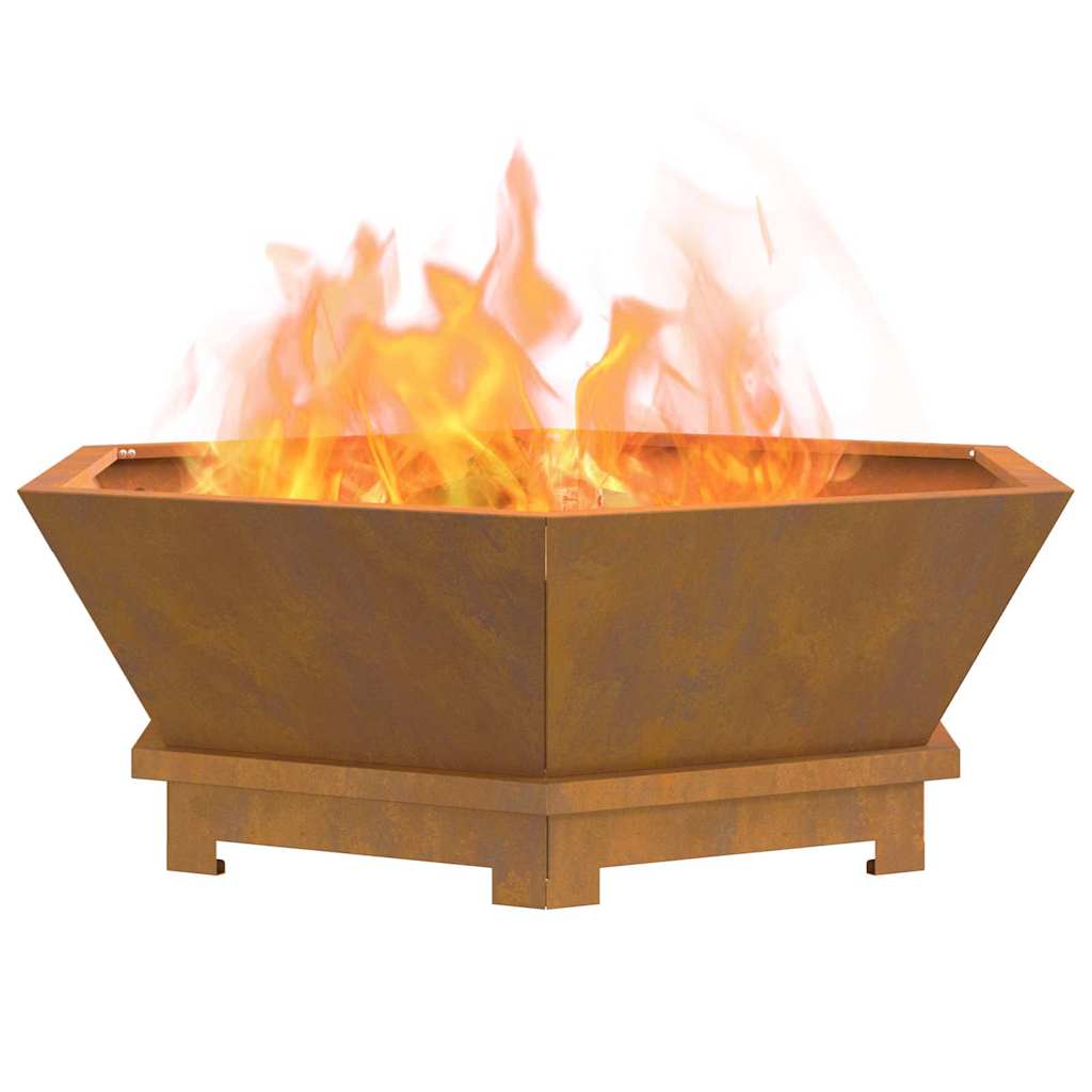 vidaXL Fire Pit Brown 75 x 75 x 28 cm Weathering steel