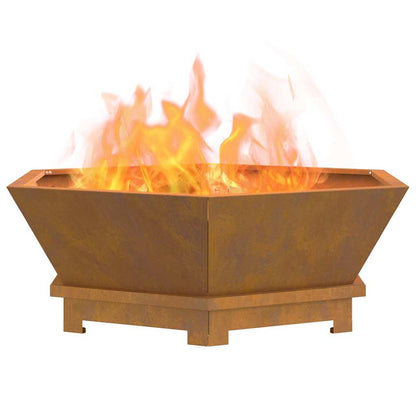 vidaXL Fire Pit Brown 75 x 75 x 28 cm Weathering steel