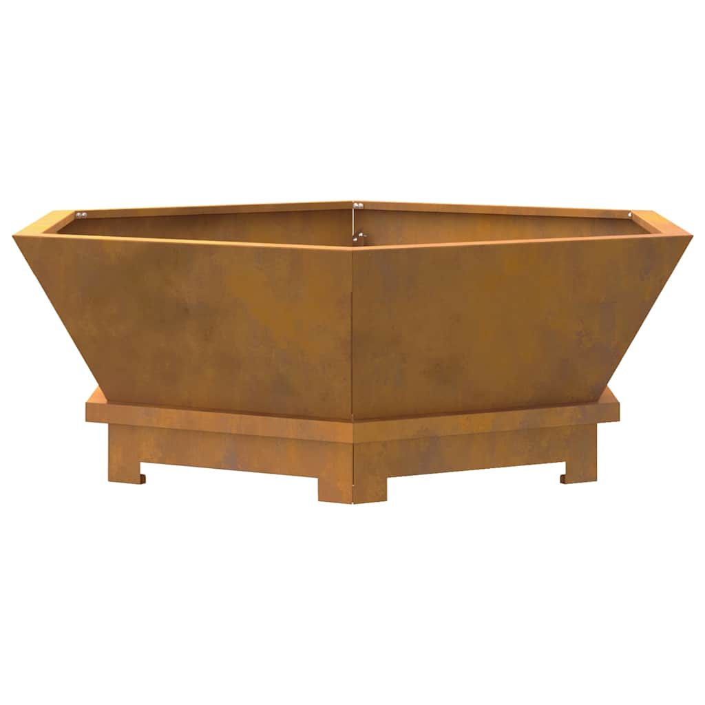 vidaXL Fire Pit Brown 75 x 75 x 28 cm Weathering steel