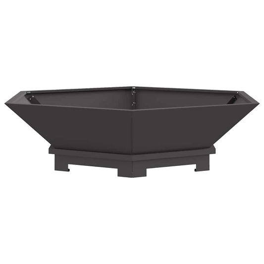vidaXL Fire Pit Black 100 x 100 x 28 cm Steel