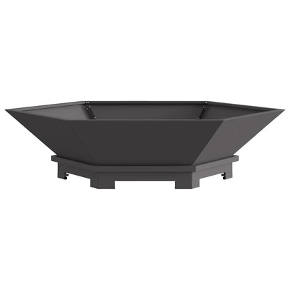 vidaXL Fire Pit Black 100 x 100 x 28 cm Steel