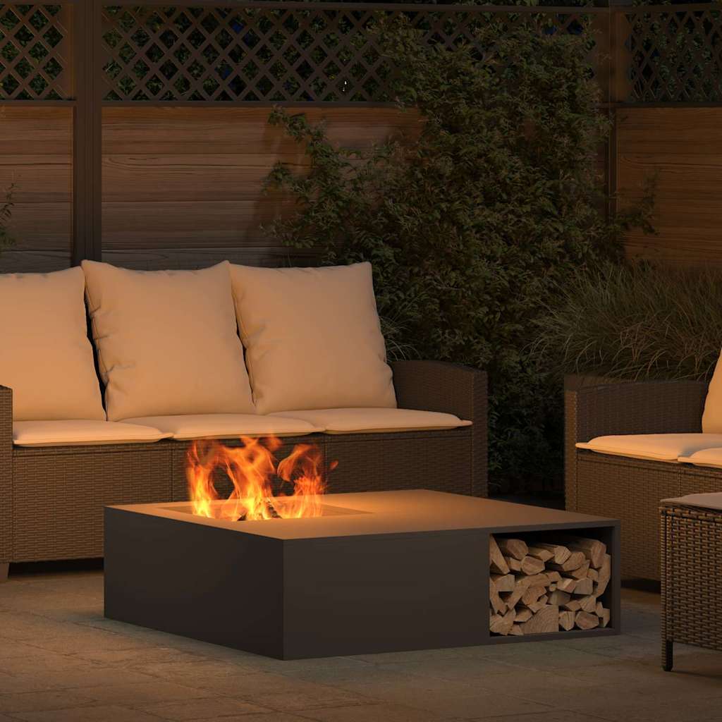 vidaXL Fire Pit Black 100 x 100 x 30 cm Steel