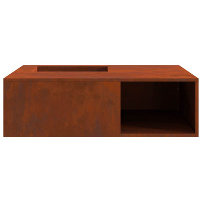 vidaXL Fire Pit Brown 100 x 100 x 30 cm Weathering Steel