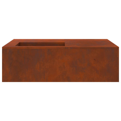 vidaXL Fire Pit Brown 100 x 100 x 30 cm Weathering Steel