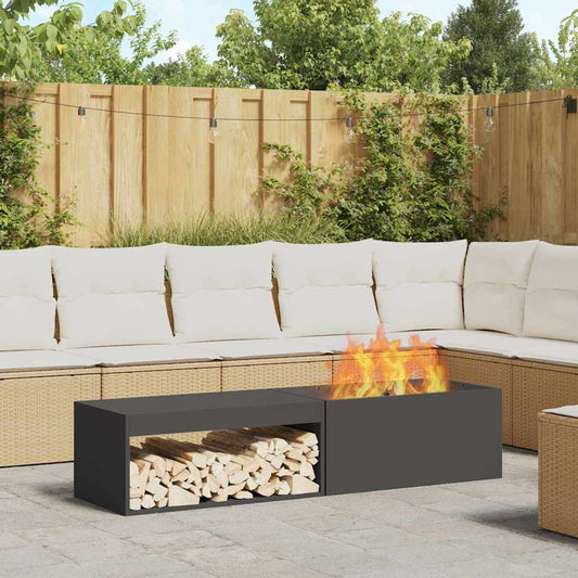 vidaXL Fire Pit Black 160 x 45 x 35 cm Cold-rolled steel