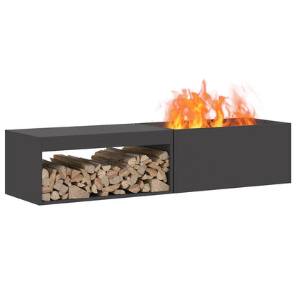 vidaXL Fire Pit Black 160 x 45 x 35 cm Cold-rolled steel