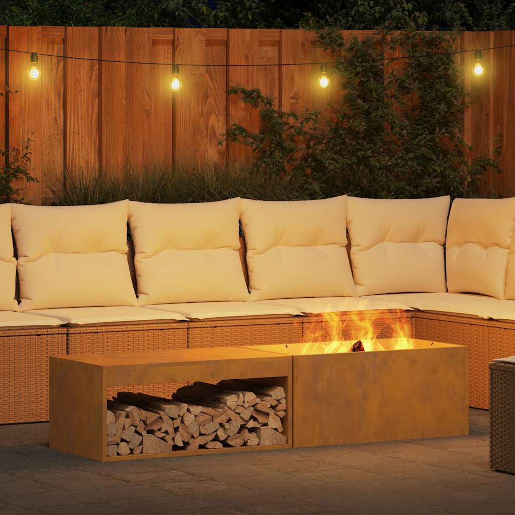 vidaXL Fire Pit Brown 160 x 45 x 35 cm Weathering steel