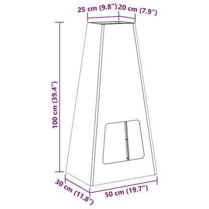 vidaXL Fire Pit Black 50 x 35 x 100 cm Cold-rolled steel