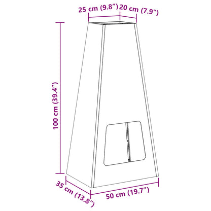vidaXL Fire Pit Black 50 x 35 x 100 cm Steel