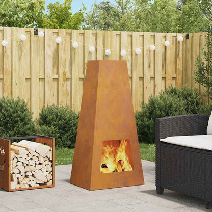 vidaXL Fire Pit Brown 50 x 35 x 100 cm Weathering steel