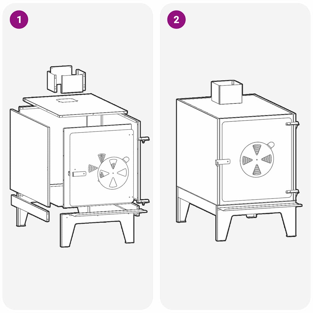 vidaXL Camping Stove Black 35 x 50 x 60 cm Cold-rolled Steel