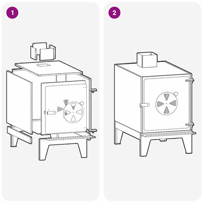 vidaXL Camping Stove Black 35 x 50 x 60 cm Cold-rolled Steel