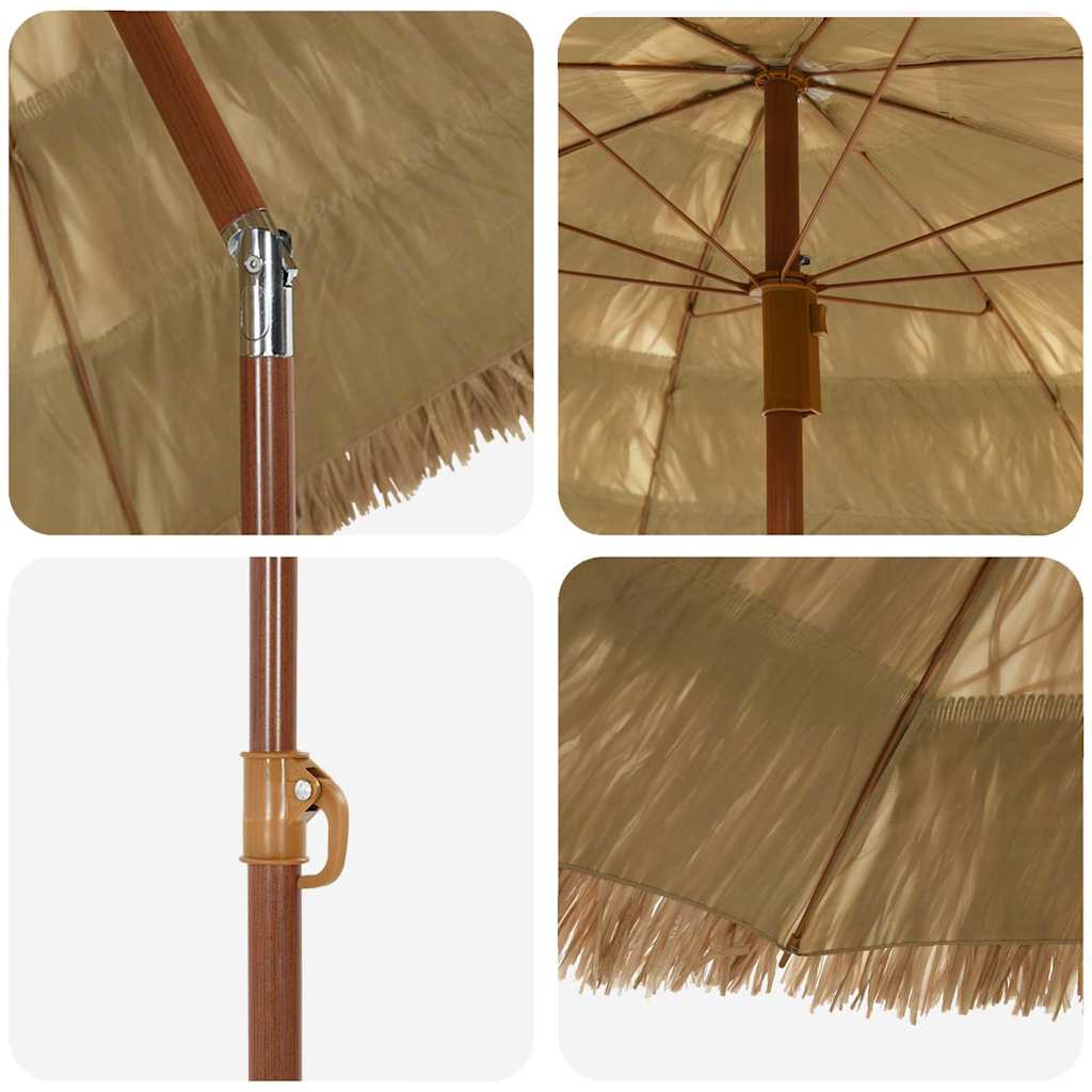 vidaXL Beach Parasol Brown Ø 160 x 196 cm Steel