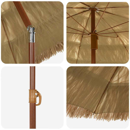 vidaXL Beach Parasol Brown Ø 160 x 196 cm Steel