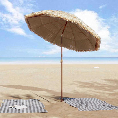 vidaXL Beach Parasol Brown Ø 160 x 196 cm Steel