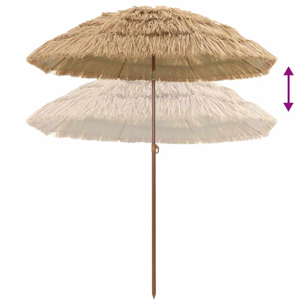 vidaXL Beach Parasol Brown Ø 160 x 196 cm Steel
