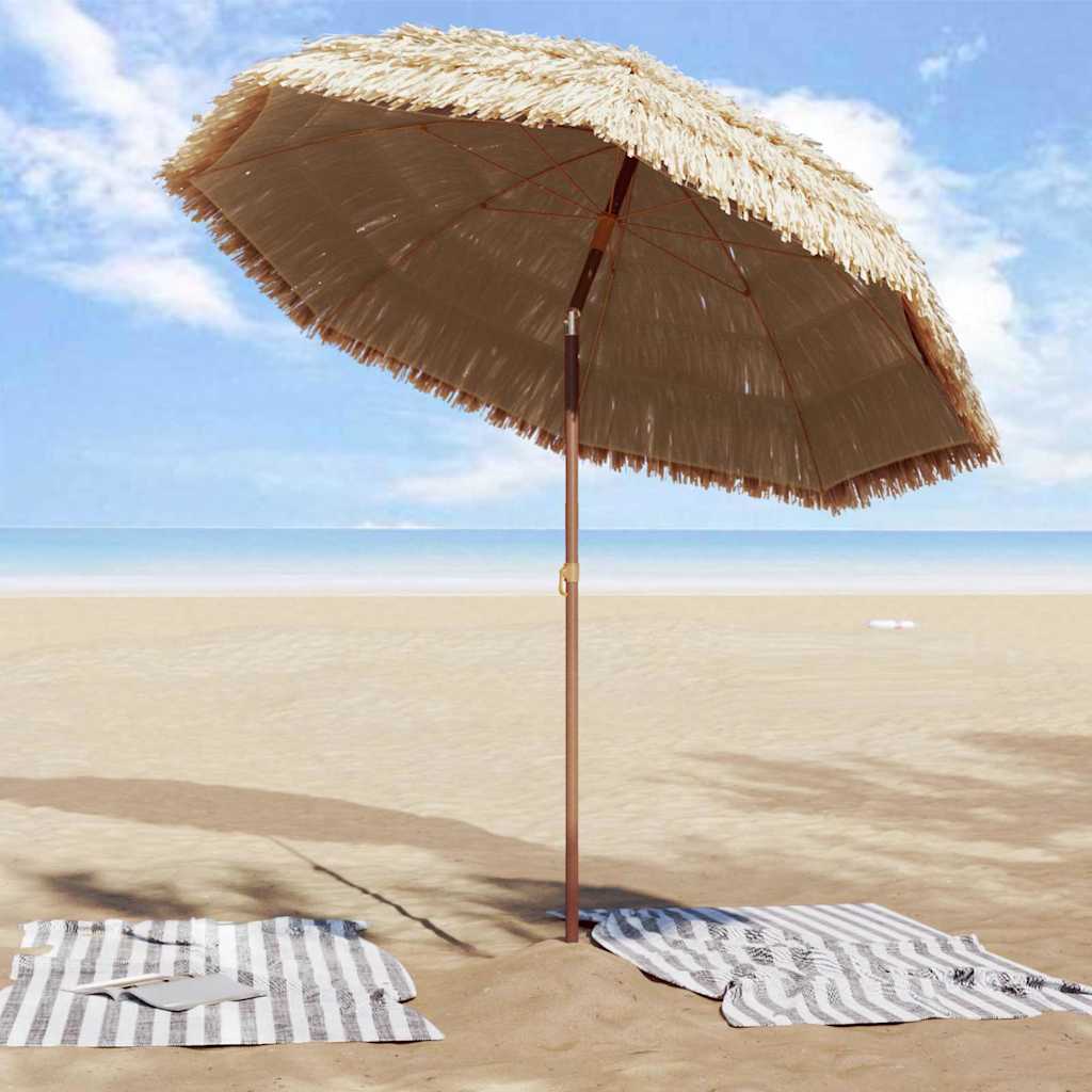 vidaXL Beach Parasol Brown Ø 206 x 209.5 cm Steel