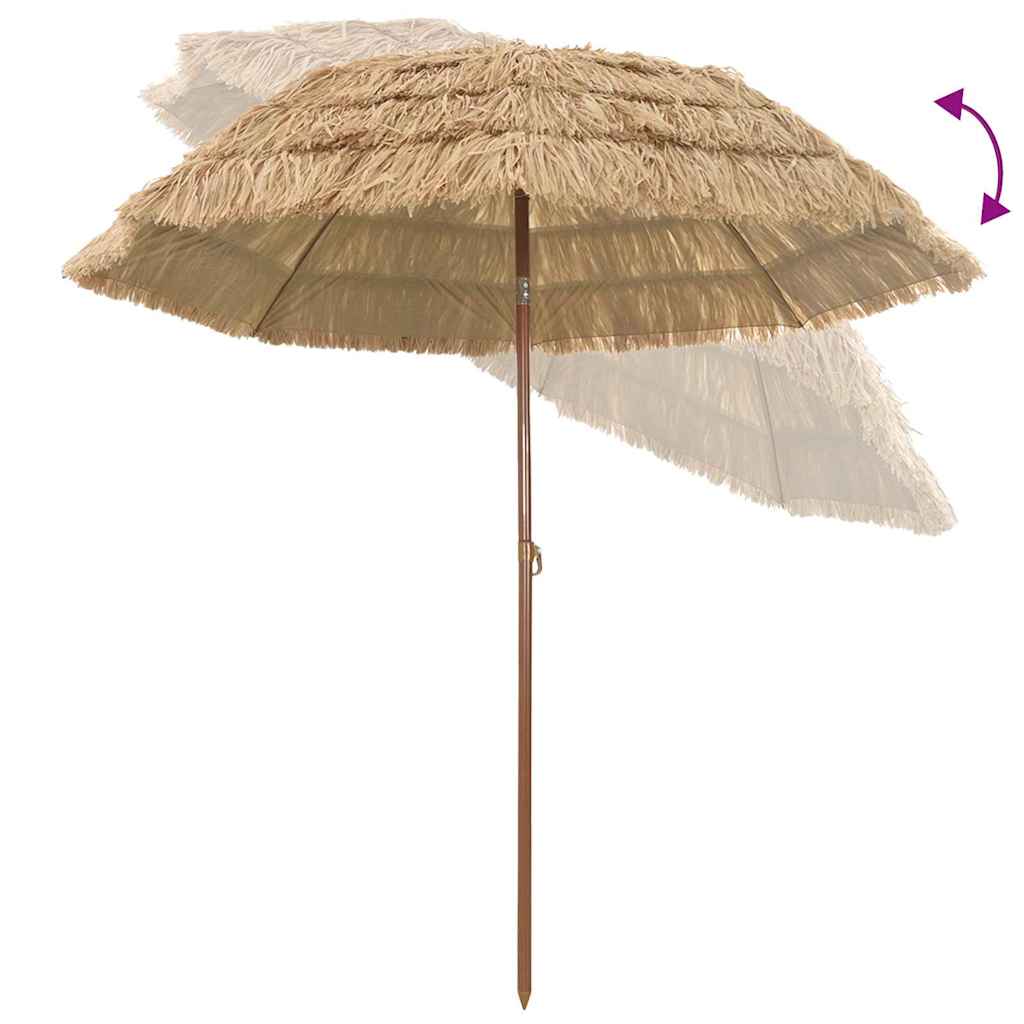 vidaXL Beach Parasol Brown Ø 206 x 209.5 cm Steel