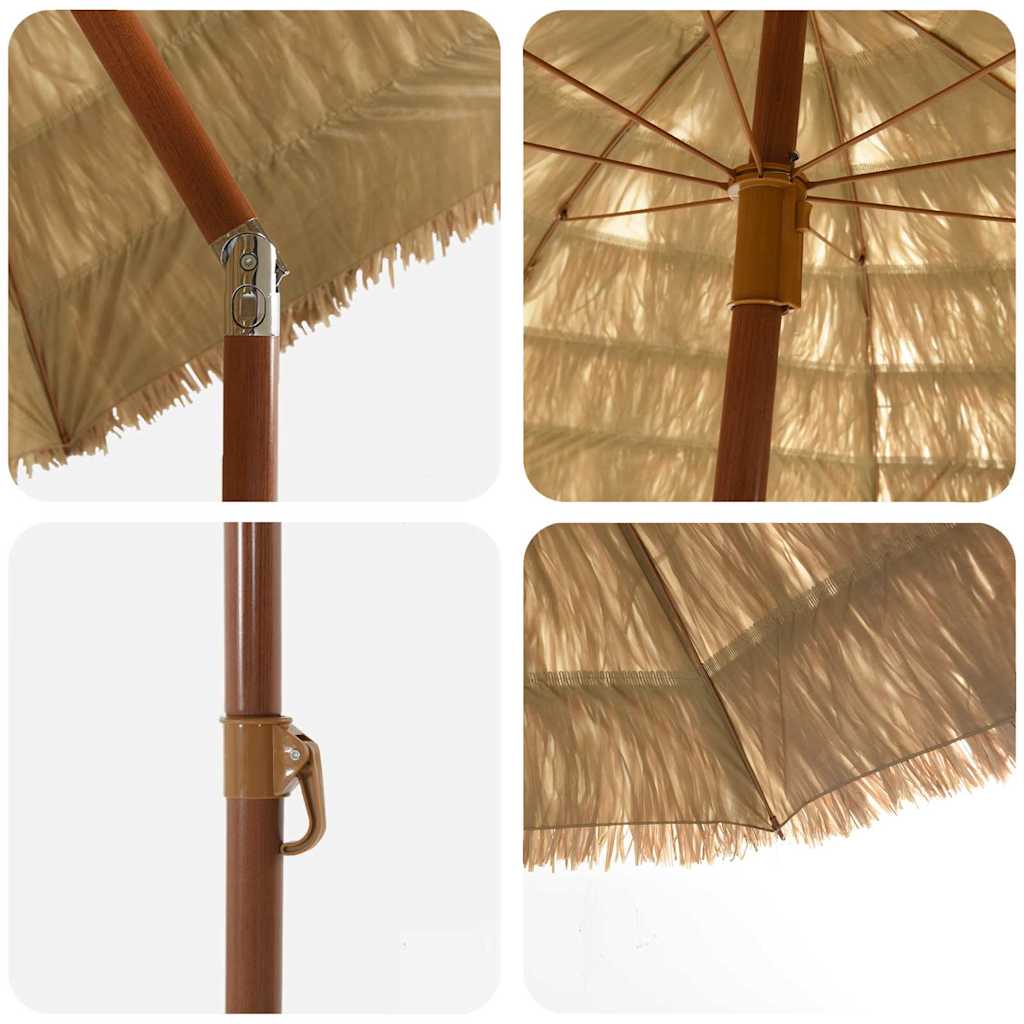 vidaXL Beach Parasol Brown Ø 265 x 267 cm Steel