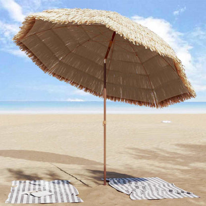 vidaXL Beach Parasol Brown Ø 265 x 267 cm Steel