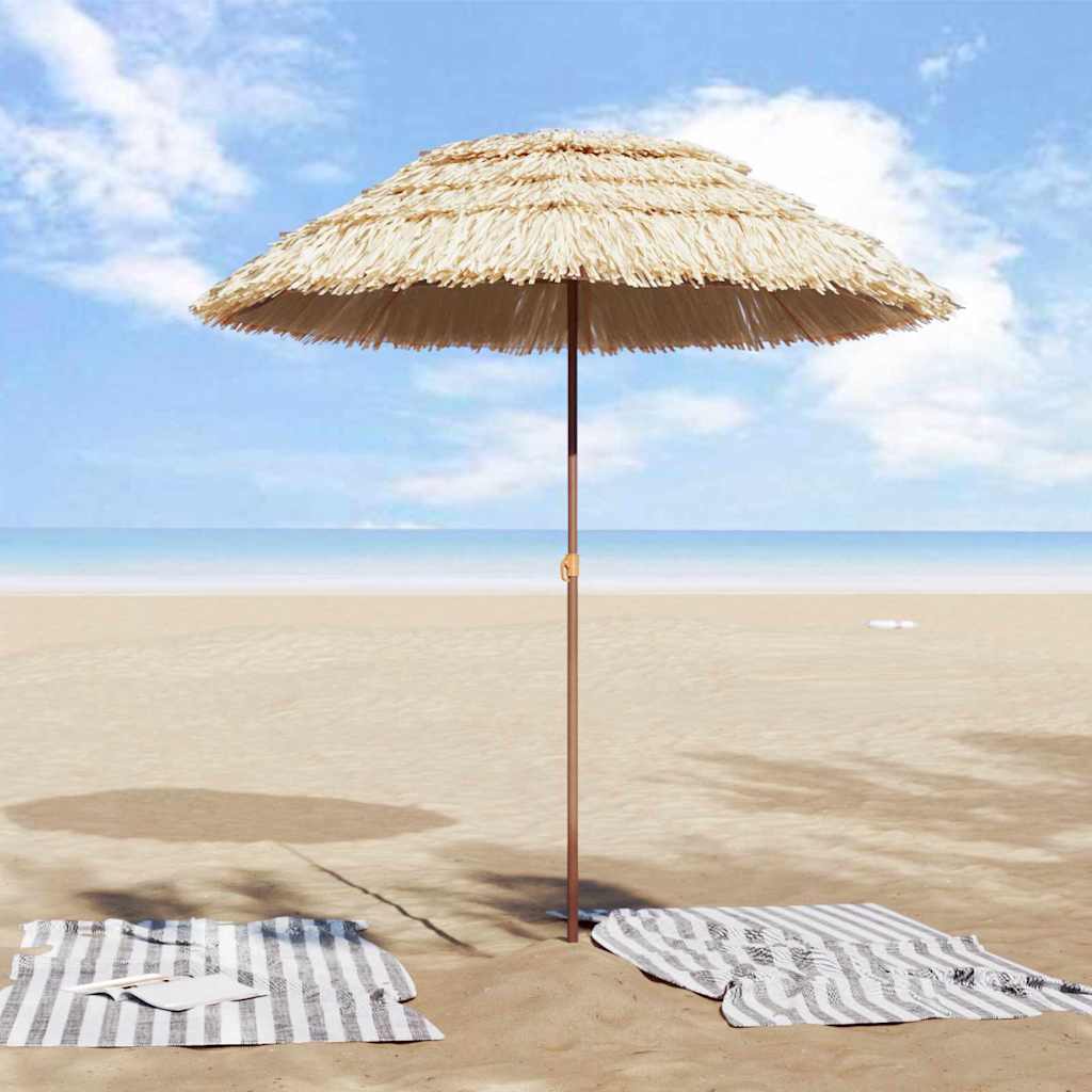 vidaXL Beach Parasol Brown Ø 160 x 196 cm Steel