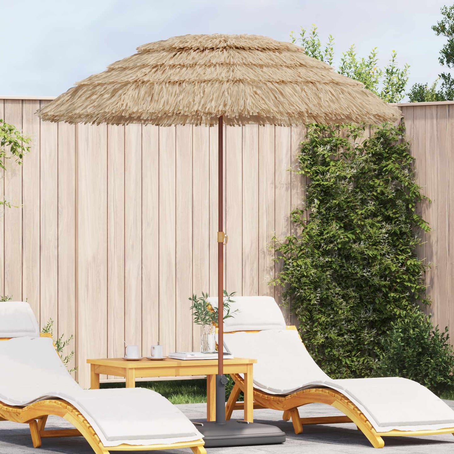 vidaXL Beach Parasol Natural 160 x 160 x 196 cm Polyester and Steel